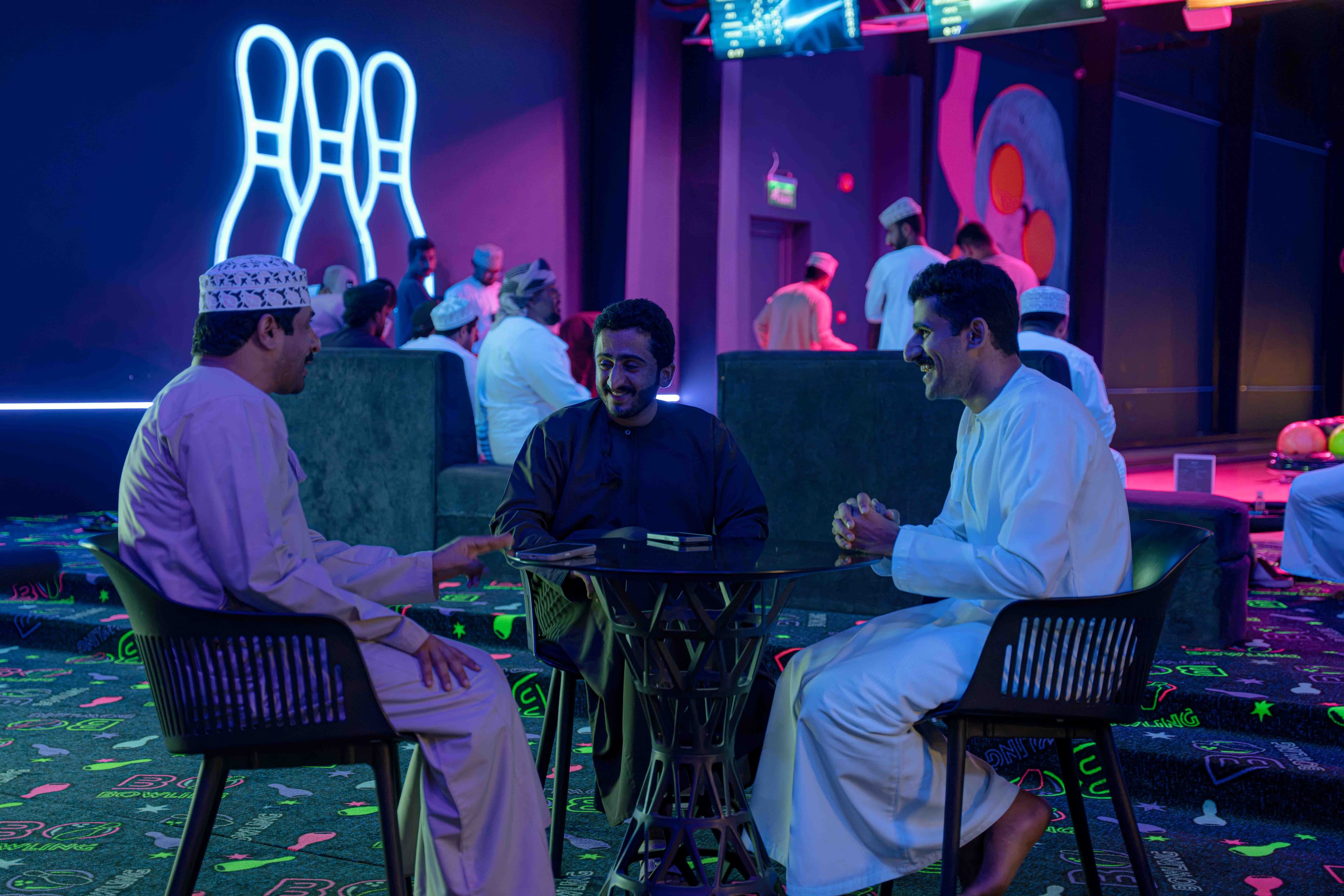 Seating area at BO Bowling